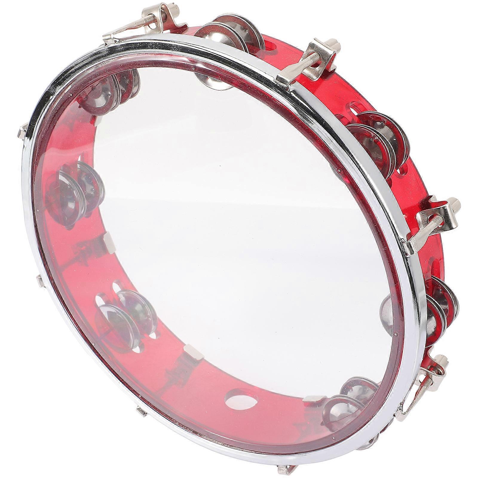 Lightweight Kids Tambourine for Concerts and Music Performances in Red Color Practical Use 2Pcs