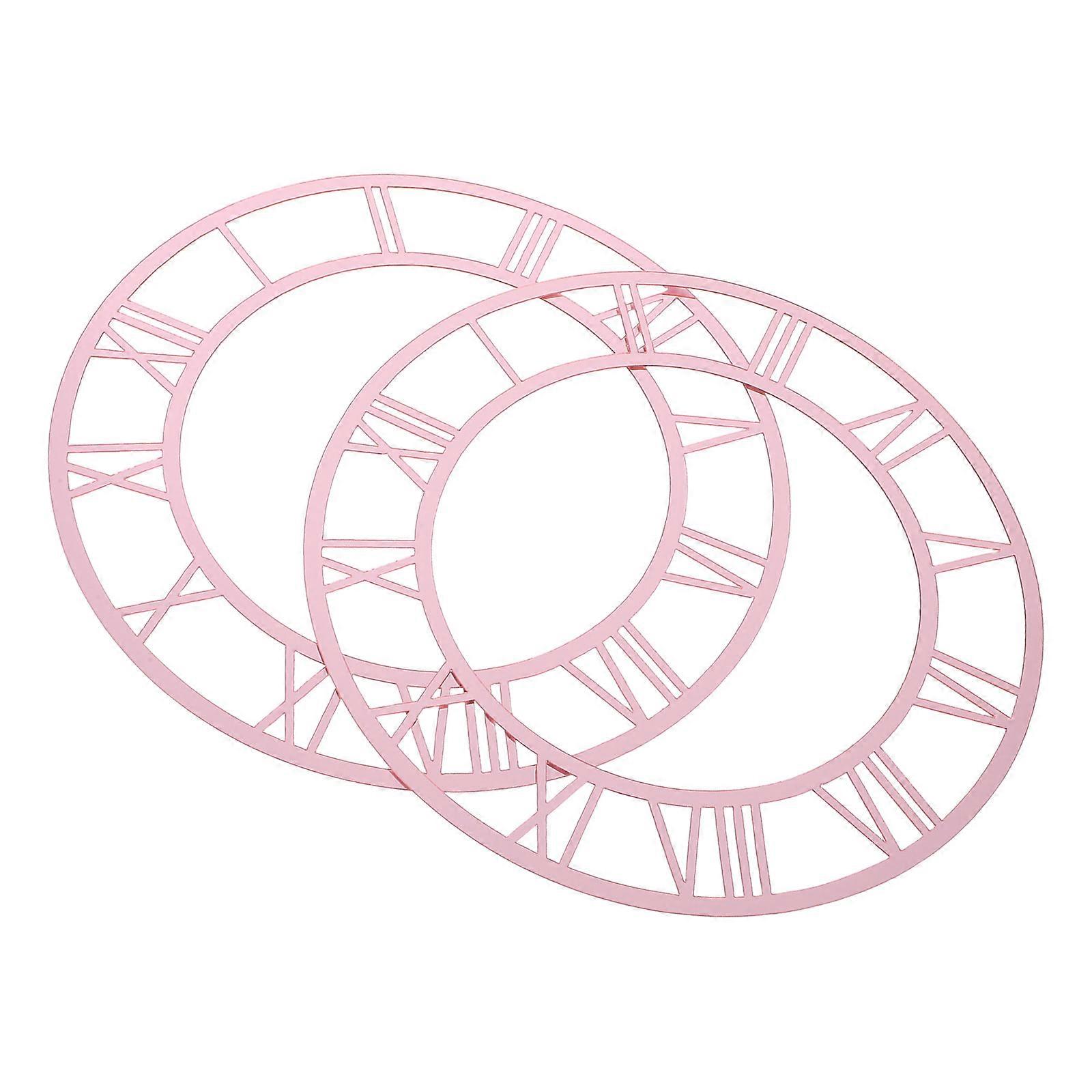 Roman Numeral Clock Frameless Wall Clock Mirror for Decoration 2Pcs