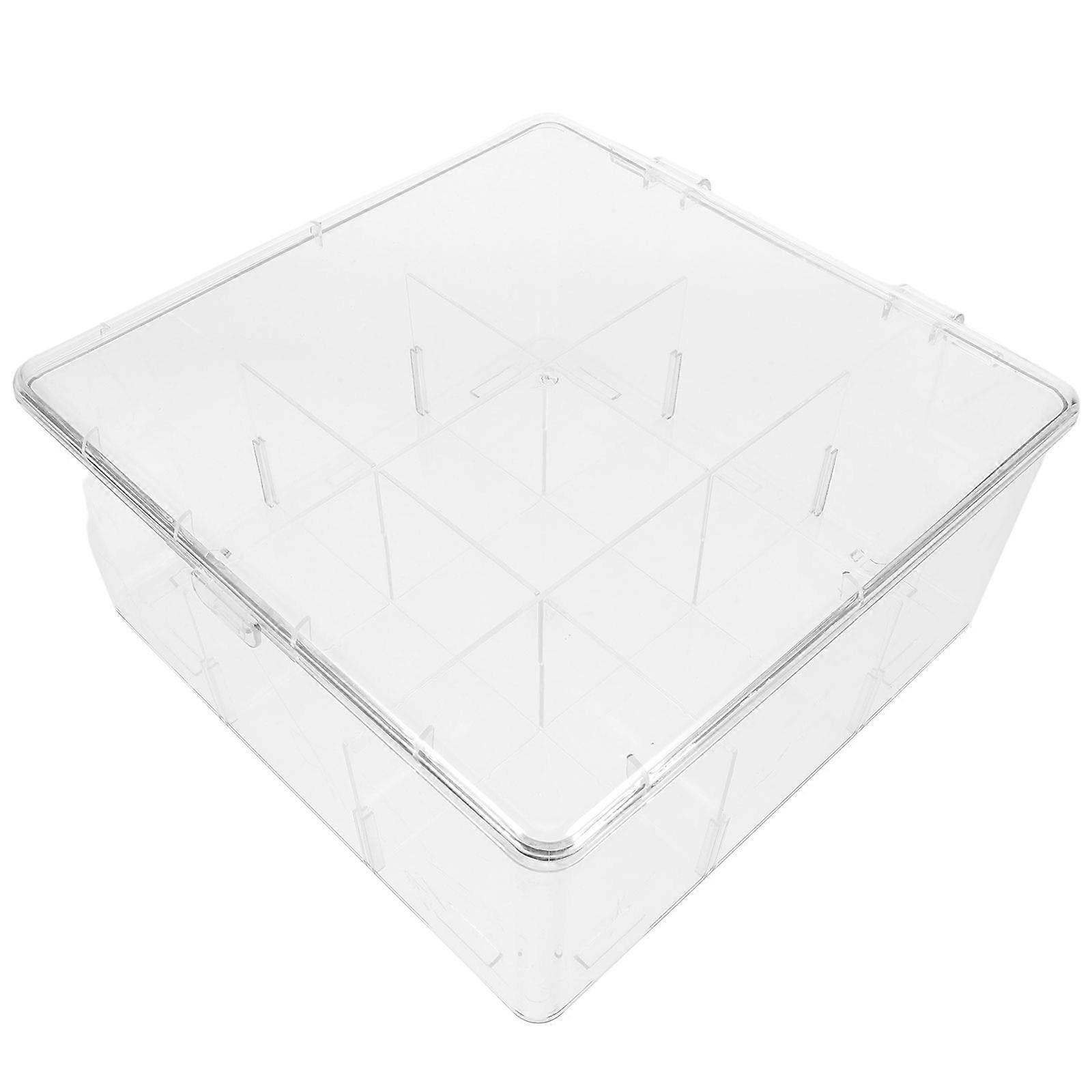 Acrylic Card Organizer Box for Card Storage with Snap Design Closure