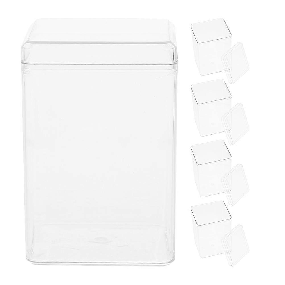 Figure Display Case Clear Storage Box for Miniature Collections 5Pcs