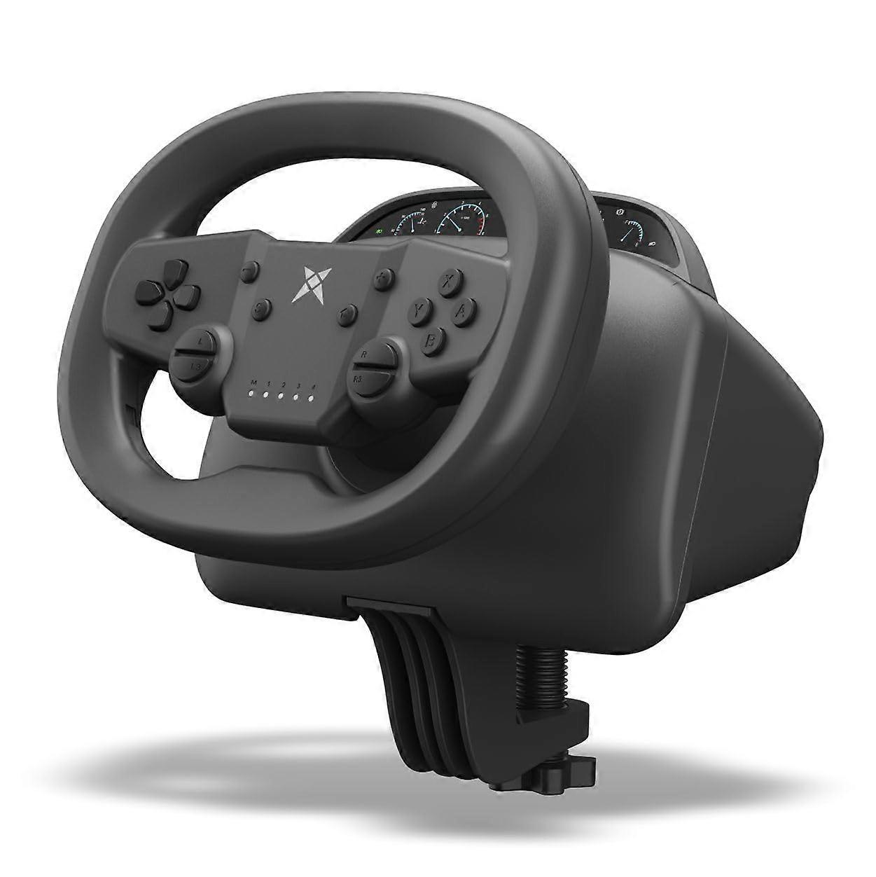 Wireless Gaming Steering Wheel with Pedals, 270° Rotation, Bluetooth for PC, PS4, Switch, iOS, Android