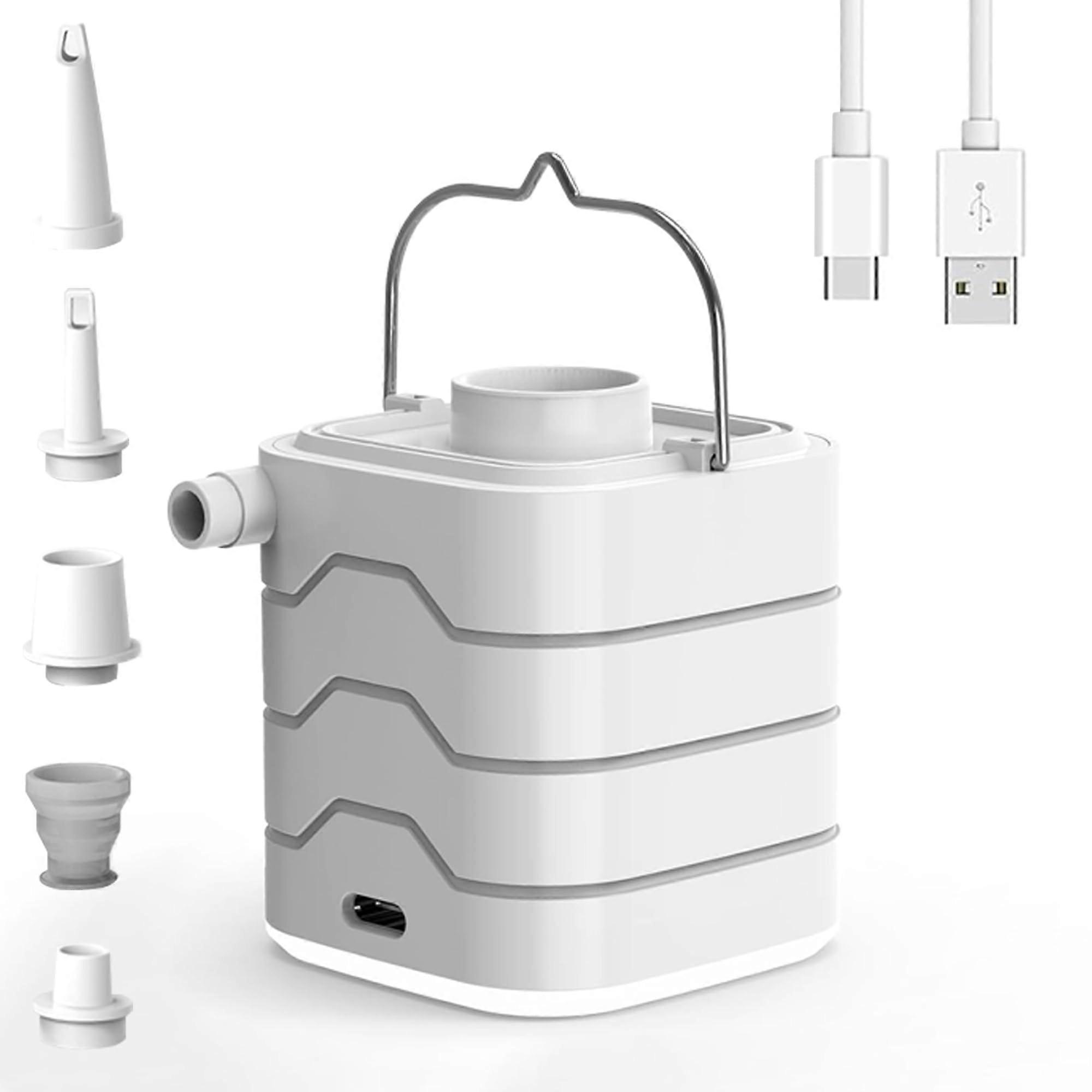 Portable Air Pump for Inflatables with Rapid Inflation, Rechargeable Mini Electric Pump for Camping