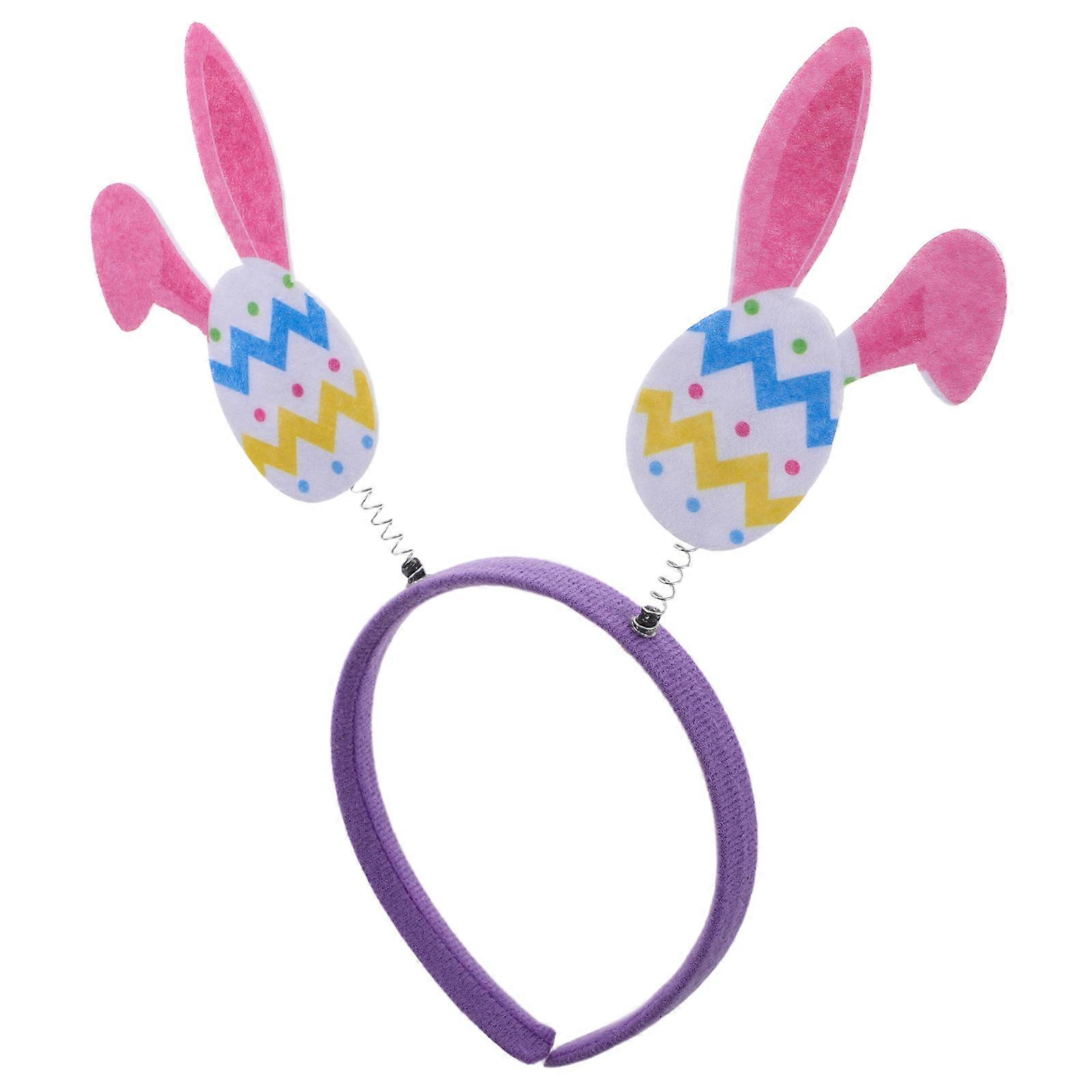 Easter Bunny Ears Headband Featuring Colorful Eggs for Decoration