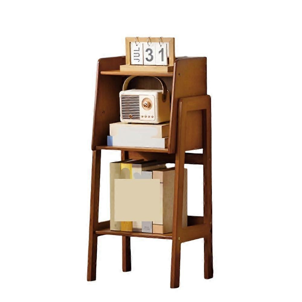 Bamboo Storage Shelf, MultiLayer Vertical Bookshelf with Large Capacity for Living Room Kitchen, Brown 31.1in