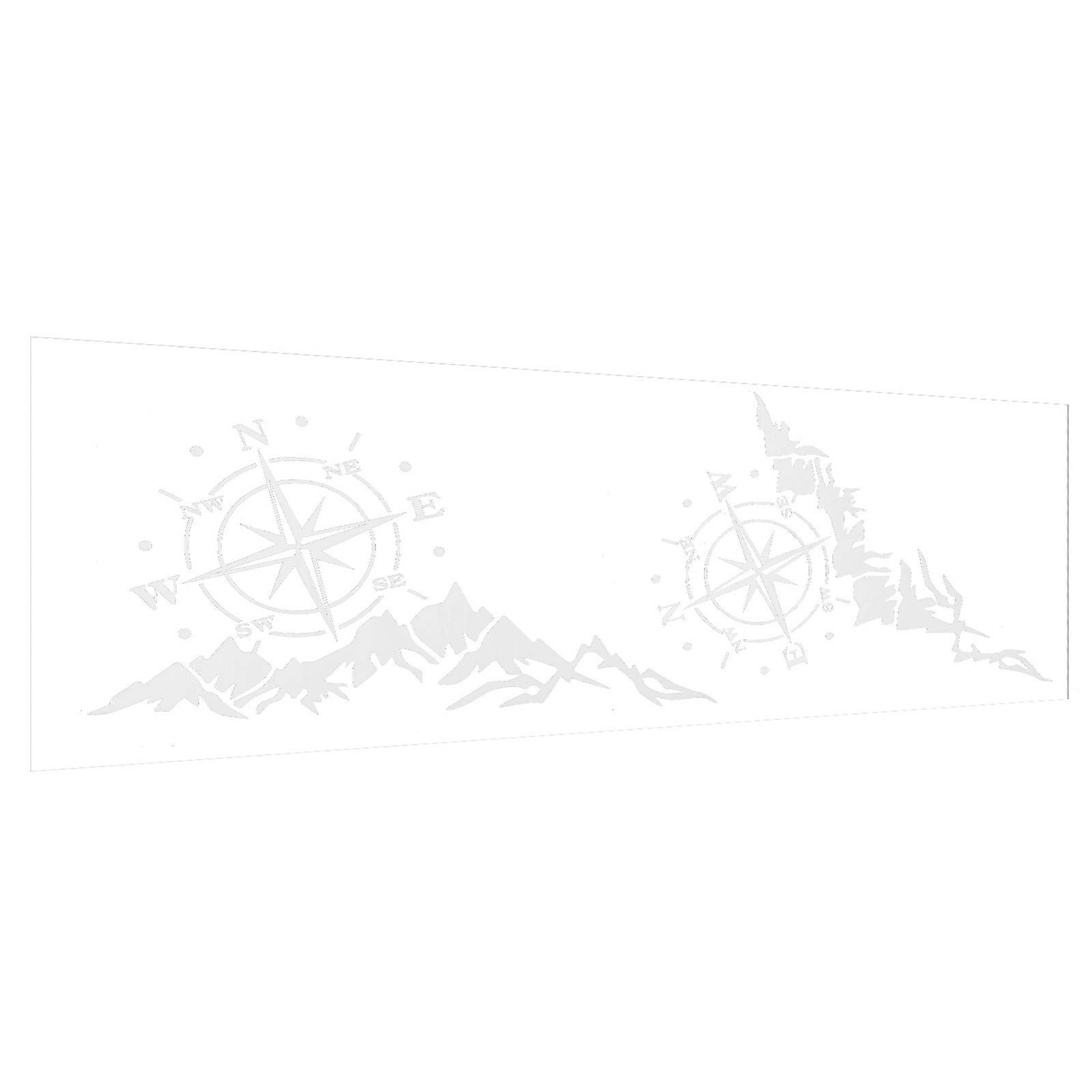Chic Design Car Stickers Compass Mountain Waterproof 2Pack