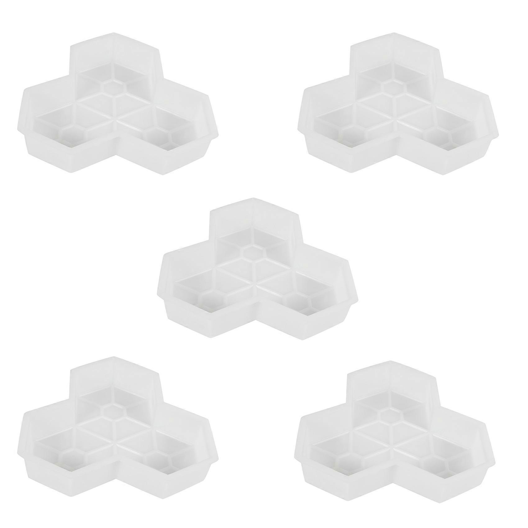 5Pcs Path Mold Maple Leaf Concrete Manually Plastic Stepping Stone Paving Molds for Pavement Courtyards Square