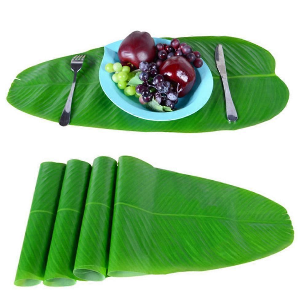 Leaves Placemat Simulation Banana Leaf Artificial Leaves Table Decorations 5Pcs