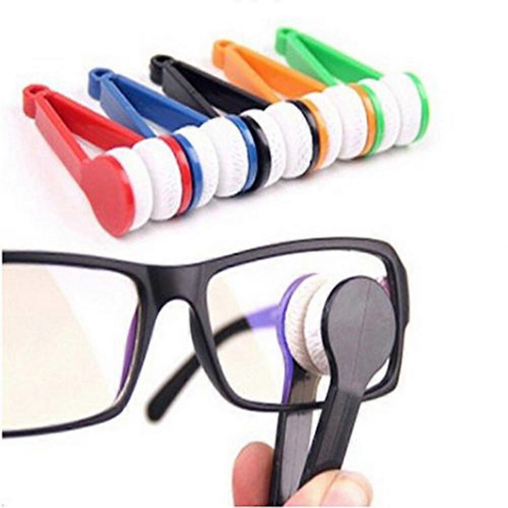 Eyeglass Cleaner with Soft Brush, Microfiber Mini Glasses Cleaning Tool, 5 Pcs Random Color