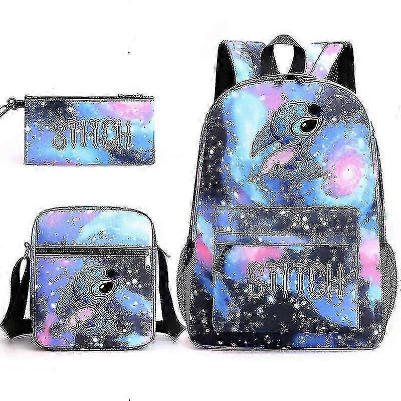 2026 Lilo Stitch Backpack Three-Piece Set School Bag Kids For Boy Girl Gift_y