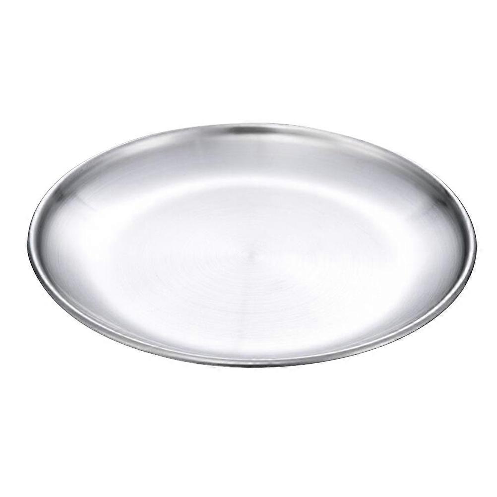 Cake Plate Stainless Steel Round Serving Plate for Kitchen Use