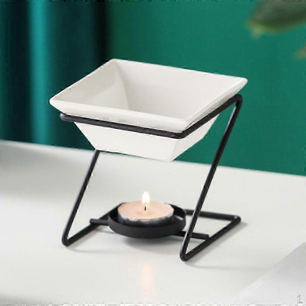 Essential Oil Burner with Ceramic Tealight Holder, Durable Iron Frame for Home Aromatherapy