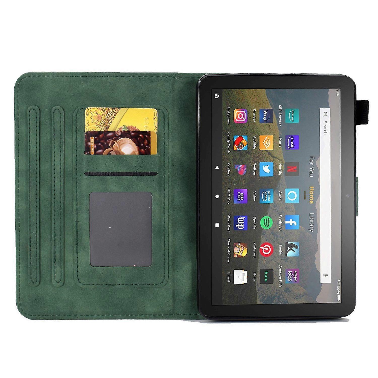 Butterfly Flower Pattern Imprinted Leather Case for Amazon Fire 7 (2022),Stitching Line Full Protect