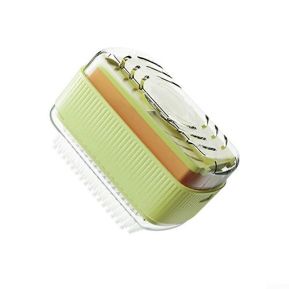 Soap Box with Sponge Roller for Laundry, Transparent PP Holder with Drip Tray, Moisture Resistant