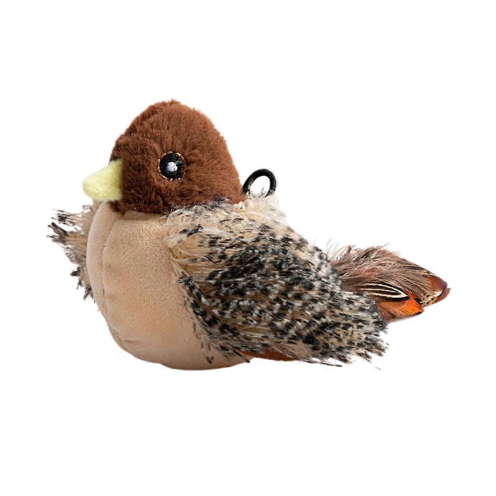 Interactive Cat Toy with Automatic Chirping and Vibration, Realistic Plush Bird for Indoor Cats