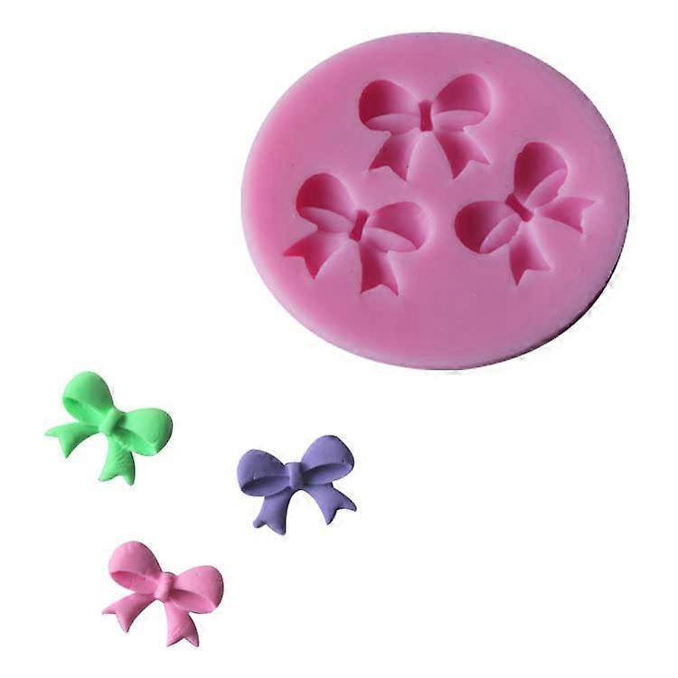 Fondant Silicone Mold 3Pcs Bow Shape Nonstick Easy Release Cake Decorating Mold