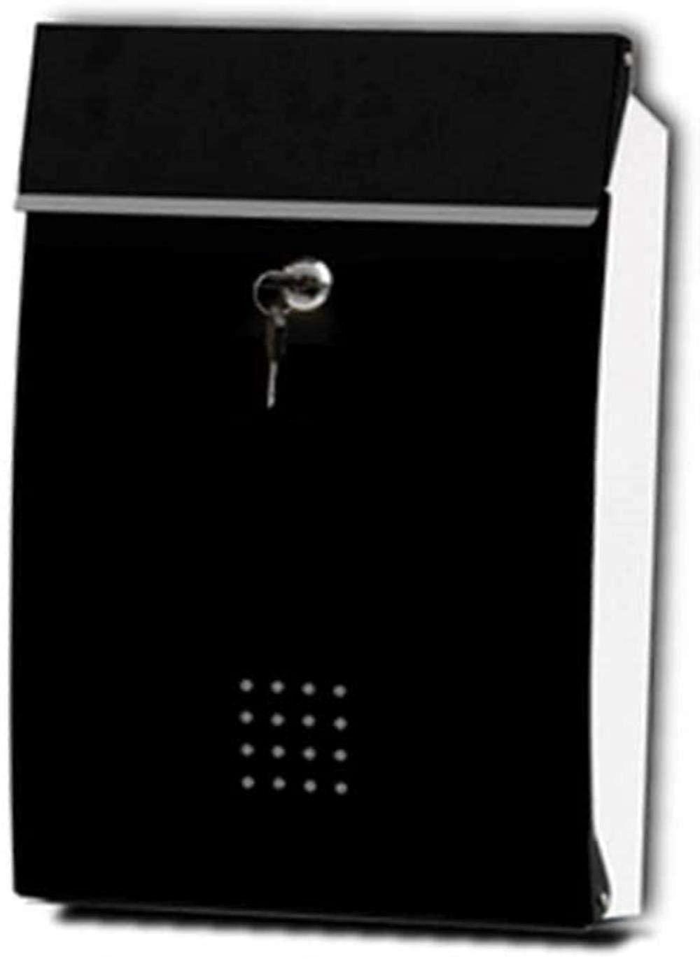 Weatherproof Wall Mount Mailbox with Secure Locking Door, Rustproof Vertical Design, Black