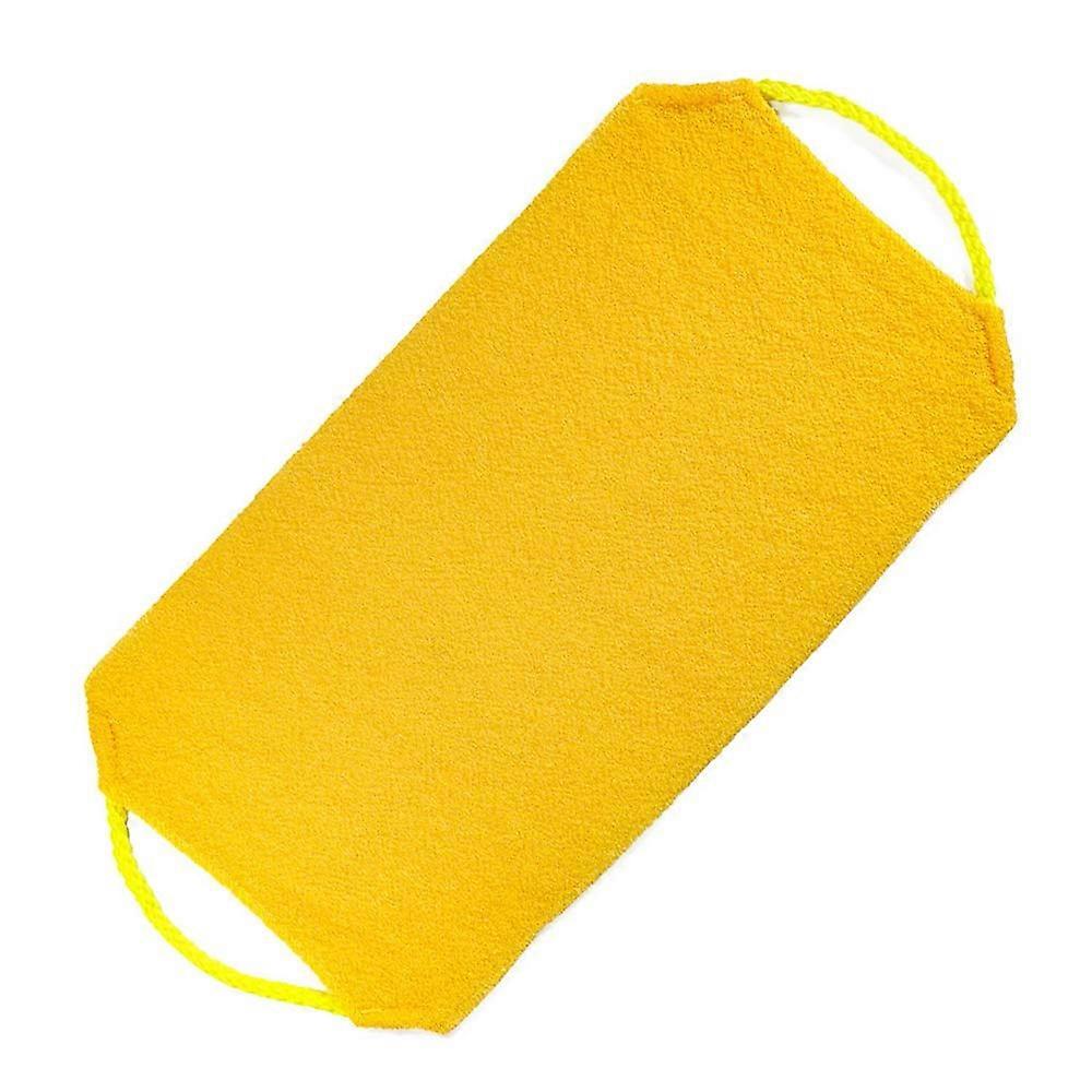 Exfoliating Bath Cloth Back Scrubber for Shower Long Reach Stretchable Fast Drying Yellow
