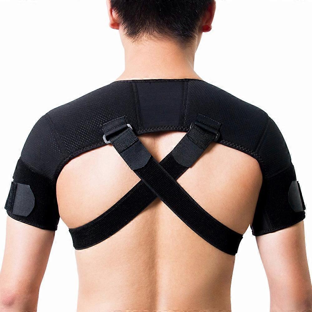 Adjustable Shoulder Support Strap Double Bandage Cross Compression Shoulder Brace Protector Strap Posture Correction Bandage