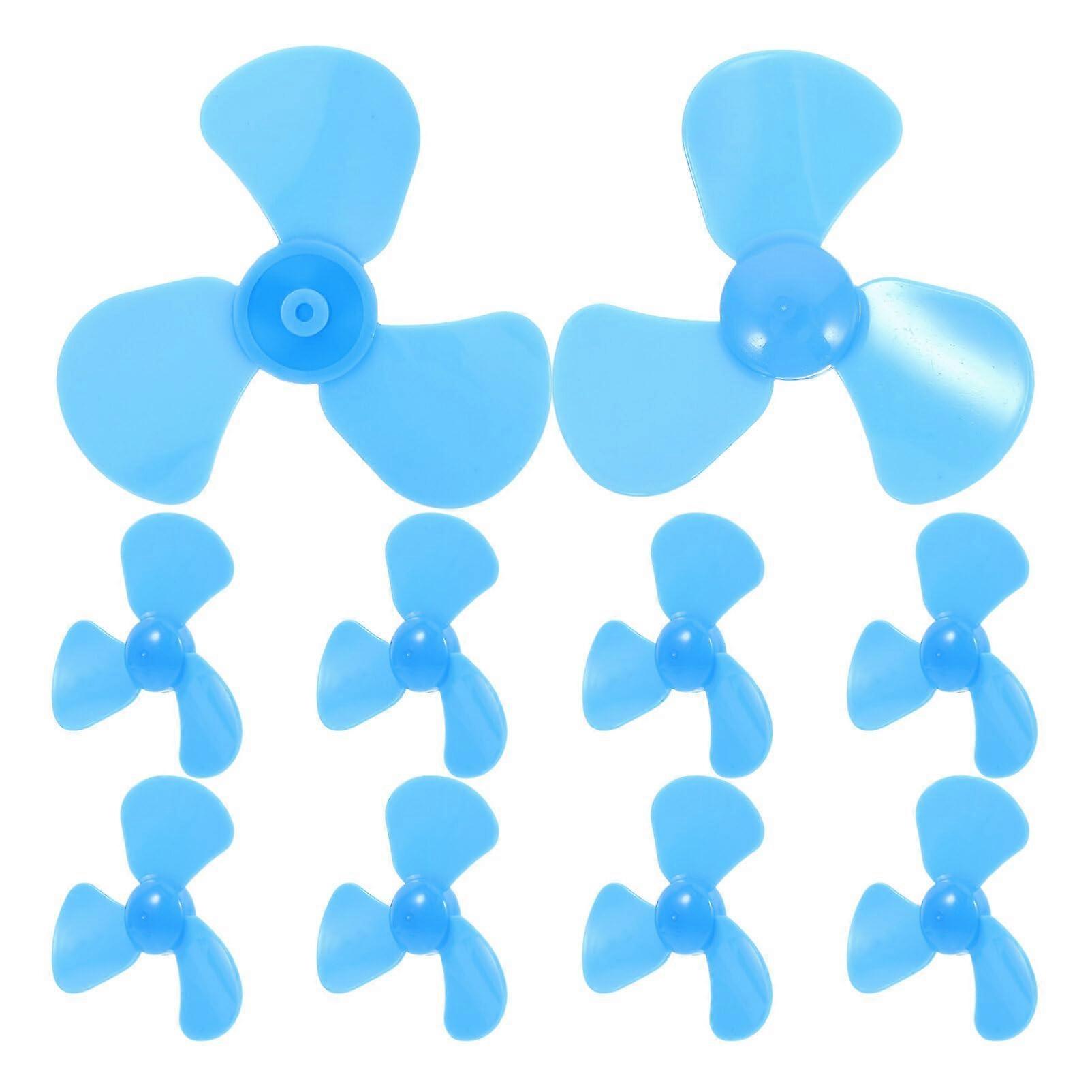 10pcs Miniature Plastic Fan Blades for Motor DIY Projects, Compact 3 Blade Design STEM Tool