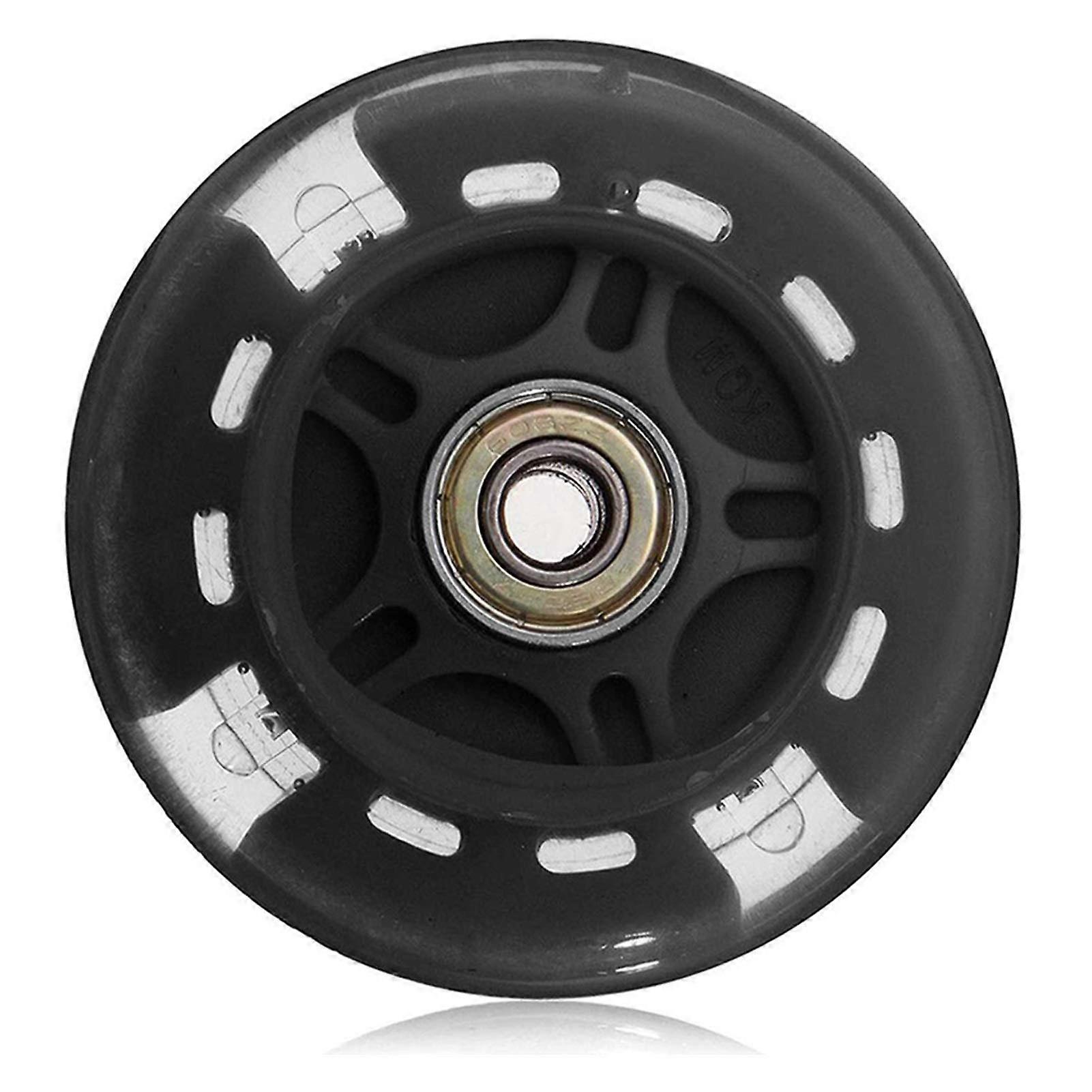 Roller Skate Wheels 80mm Flashing Lights Black Inline Replacement for Smooth Comfortable Ride