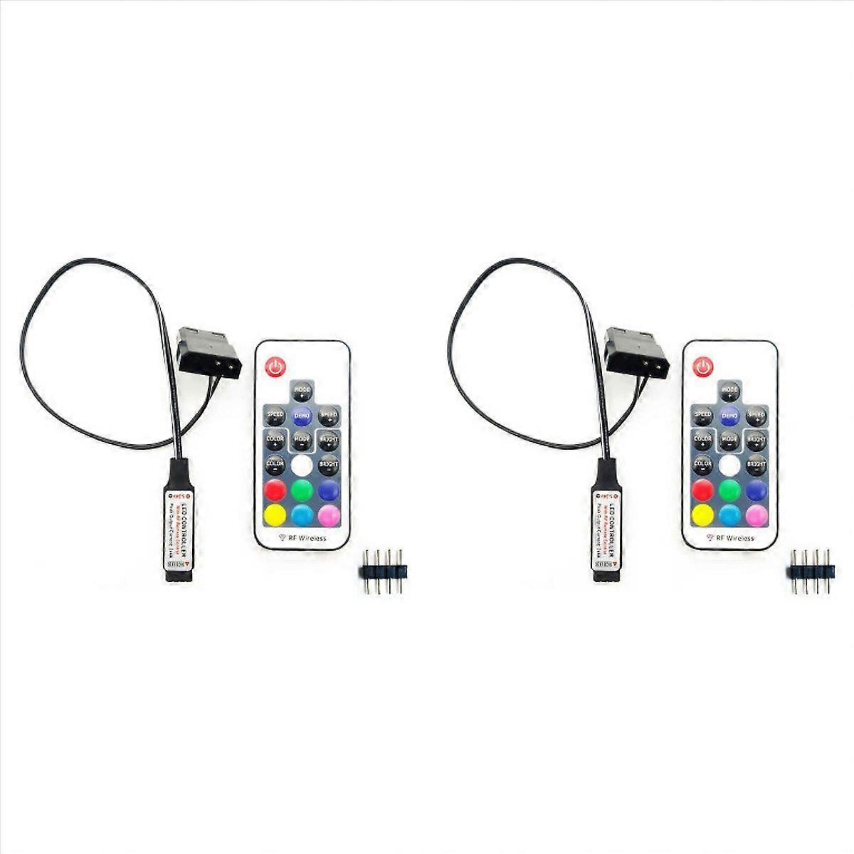 Computer Fan Lighting Effect Controller,5V 3-Pin/12V 4-Pin RGB Fan