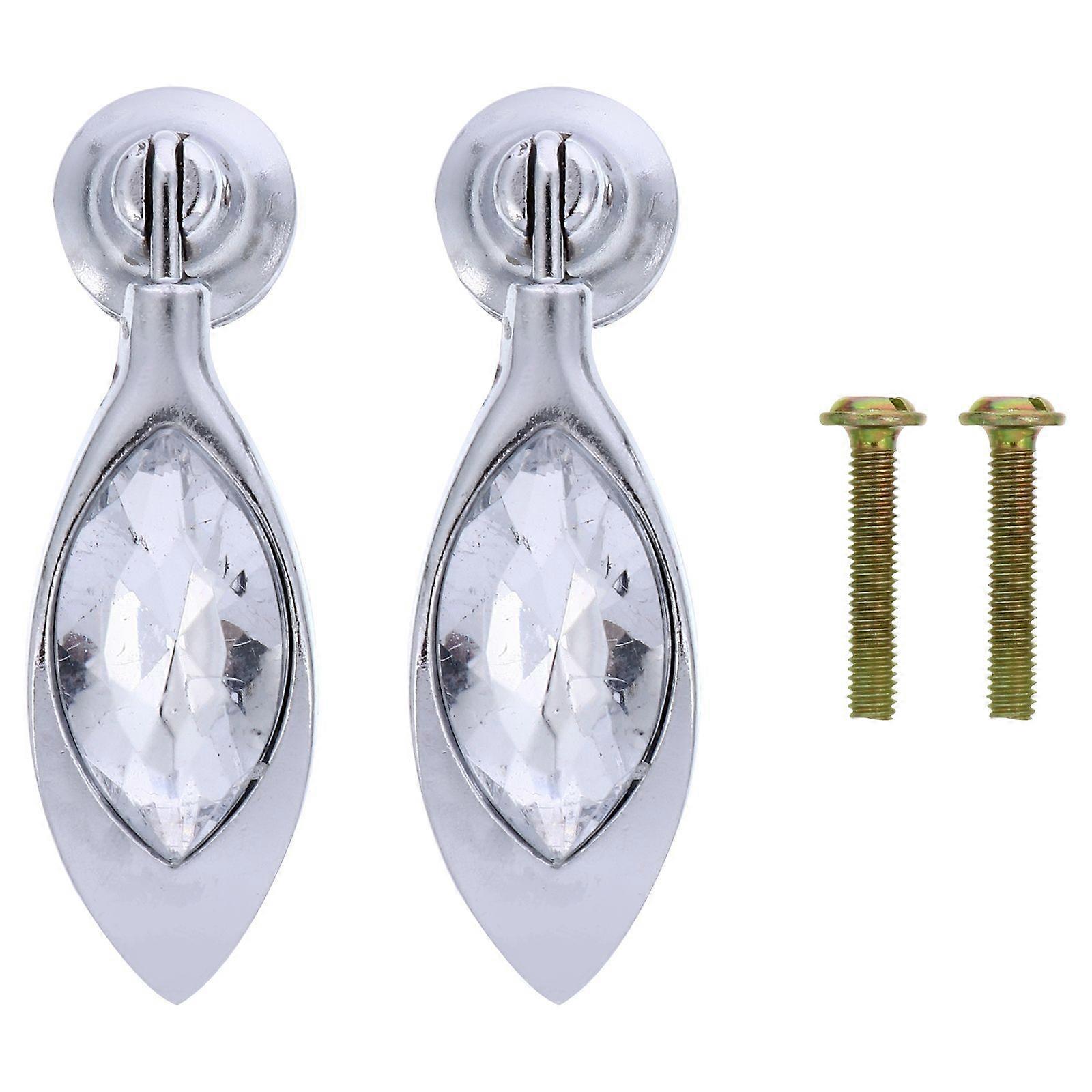 2Pcs Metal Crystal Knobs Handle Golden Drawer Knobs Handle Knob with Screw