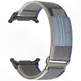 Säädettävä nailonranneke lenkkikiinnityksellä 47 mm:n älykelloille - siniharmaa