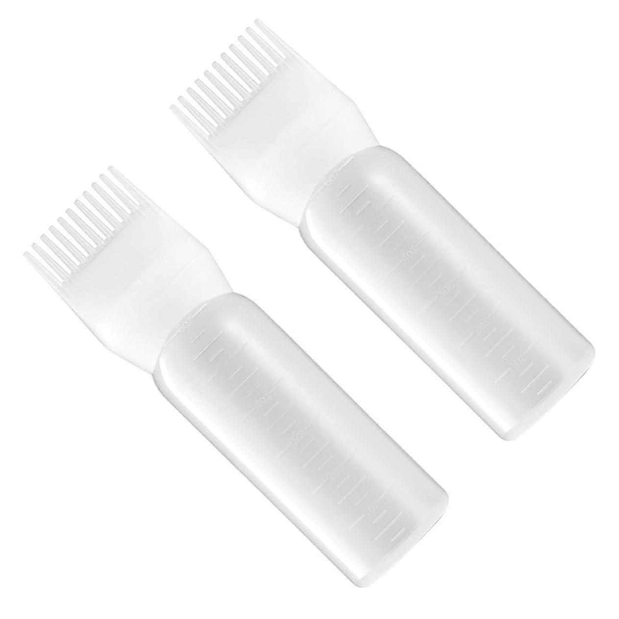 2pcs Hair Dye Applicator Bottles with Combs for Precise Root Coverage and Even Color Application