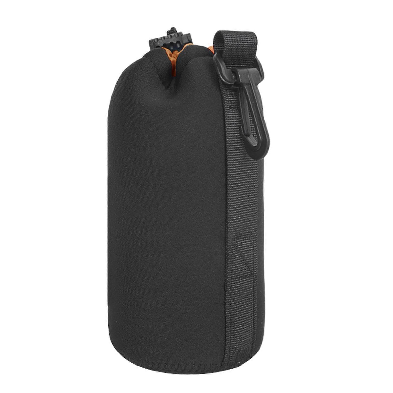 Large Waterproof Shockproof Camera Lens Case with Drawstring Closure and Plush Padding, 18cm