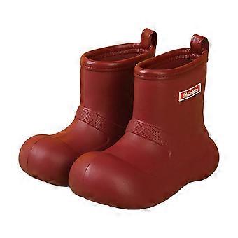Regenlaarzen voor peutermeisjes, lichtgewicht laarsjes tot halverwege de kuit met zachte zool – rood, maat 10,5–11 jaar