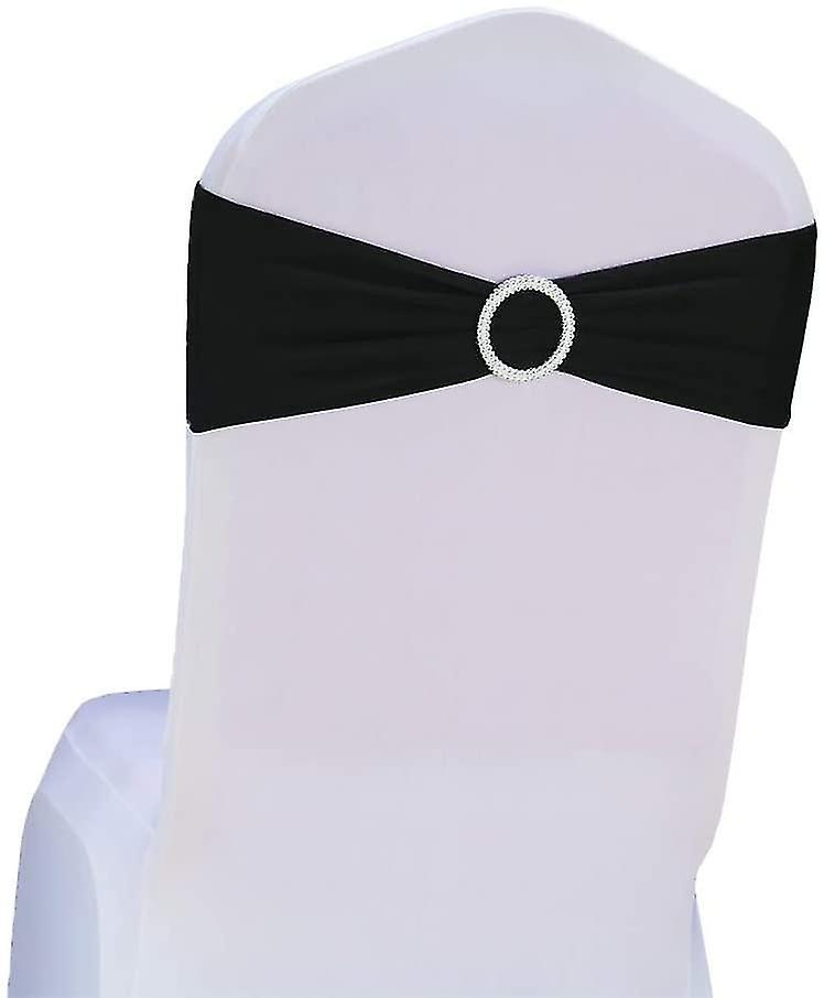 black Chair Sashes Made Of Stretch Elastic Buckle And Bow Hanging Chair Replacement Parts
