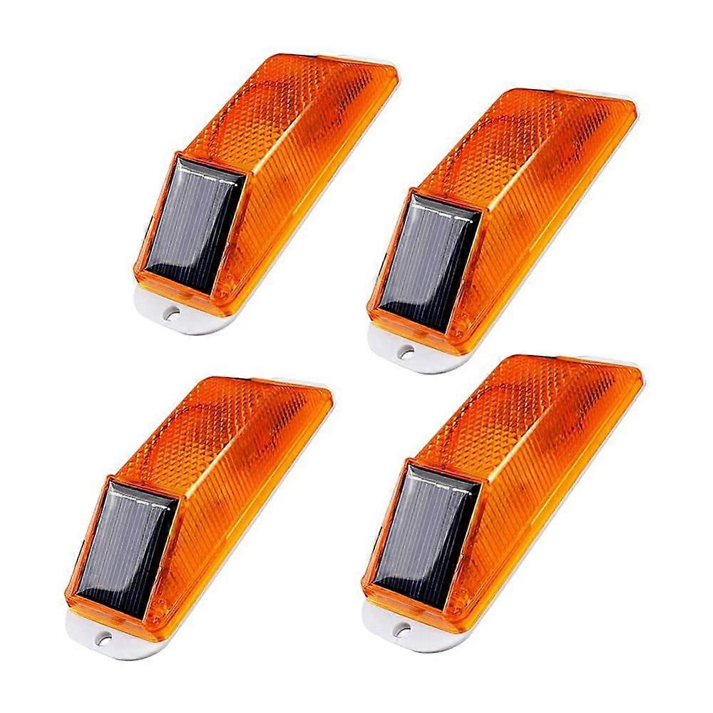 Solar Strobe Warning Light LED Warning Lamp 4-Pack Super Bright IP54 Waterproof Light Control Flashing