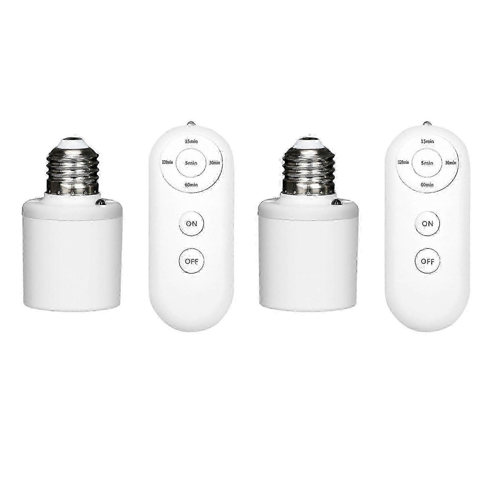 E27 Remote Control Light Socket Smart Wireless Lamp Holder with Timer (15/30/60/120min)