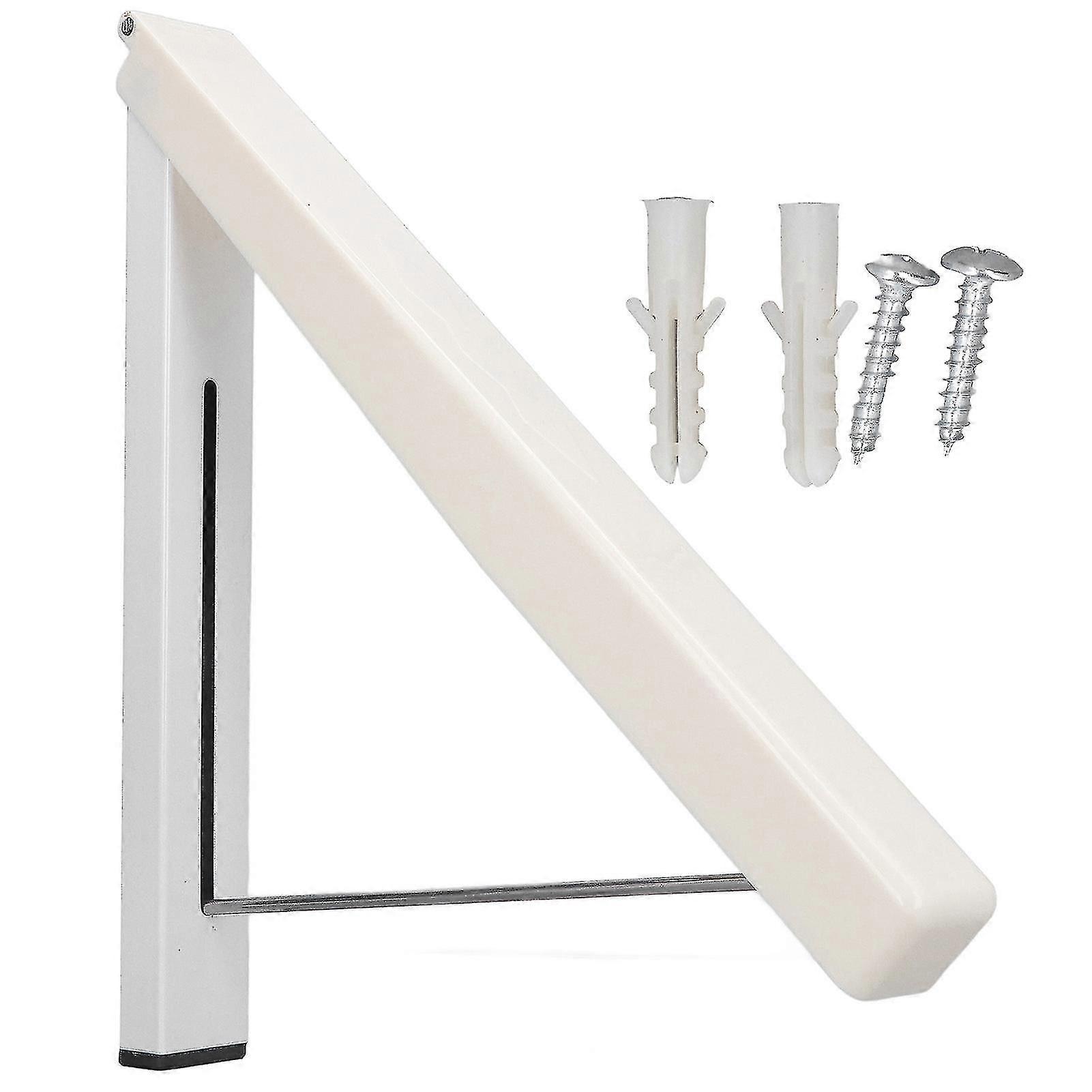 Wall-Mounted Retractable Clothes Drying Rack Indoor Foldable Laundry Shelf Space-Saving Design Durable Plastic Material Easy Installation compatible w