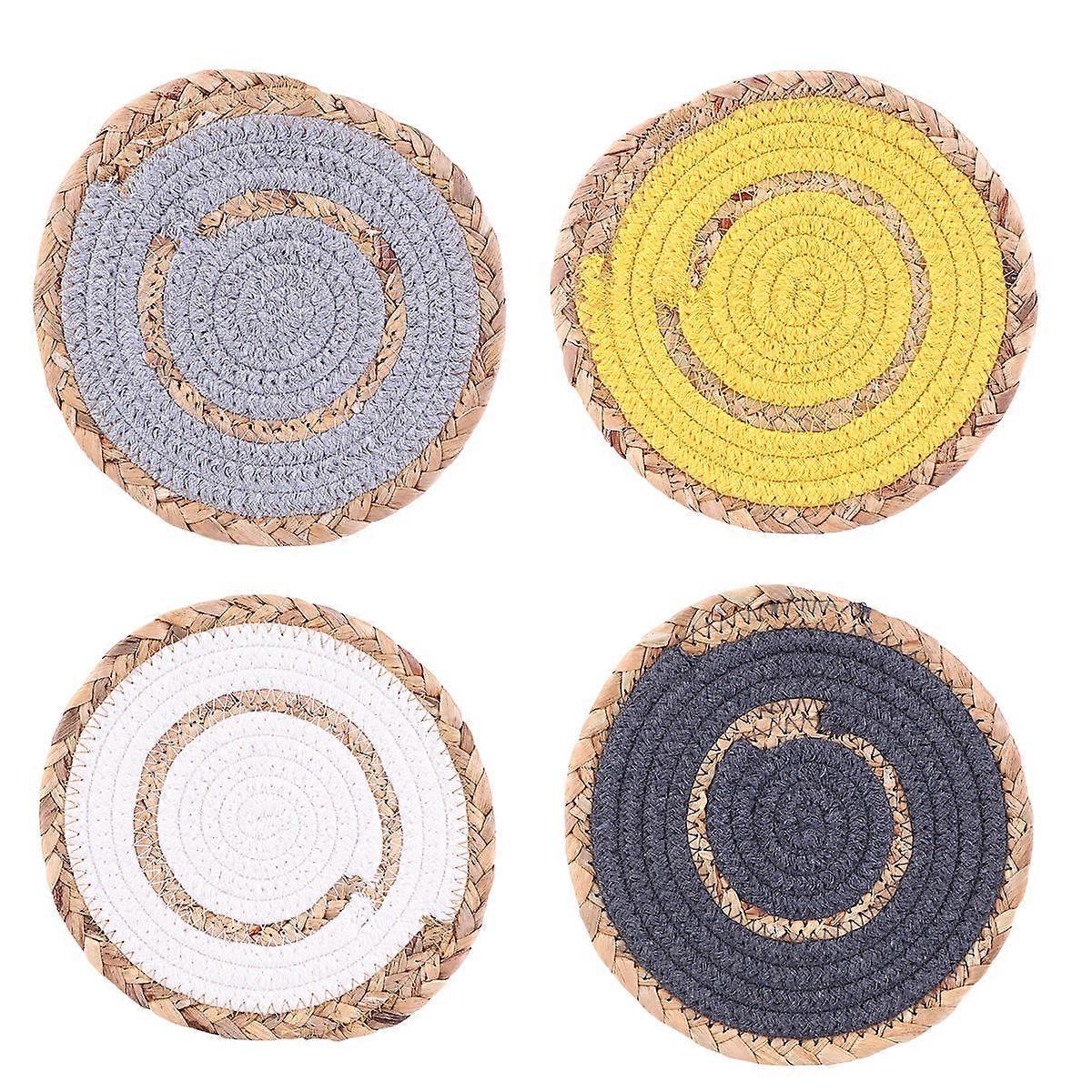 Japanese Placemat Table Mat Heat-Insulation Pad 8Pcs Solid Round Design