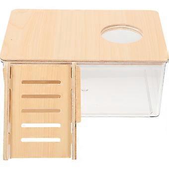 Hamsterbadezimmer, Acryl-Sandbadebox mit Holzleiter