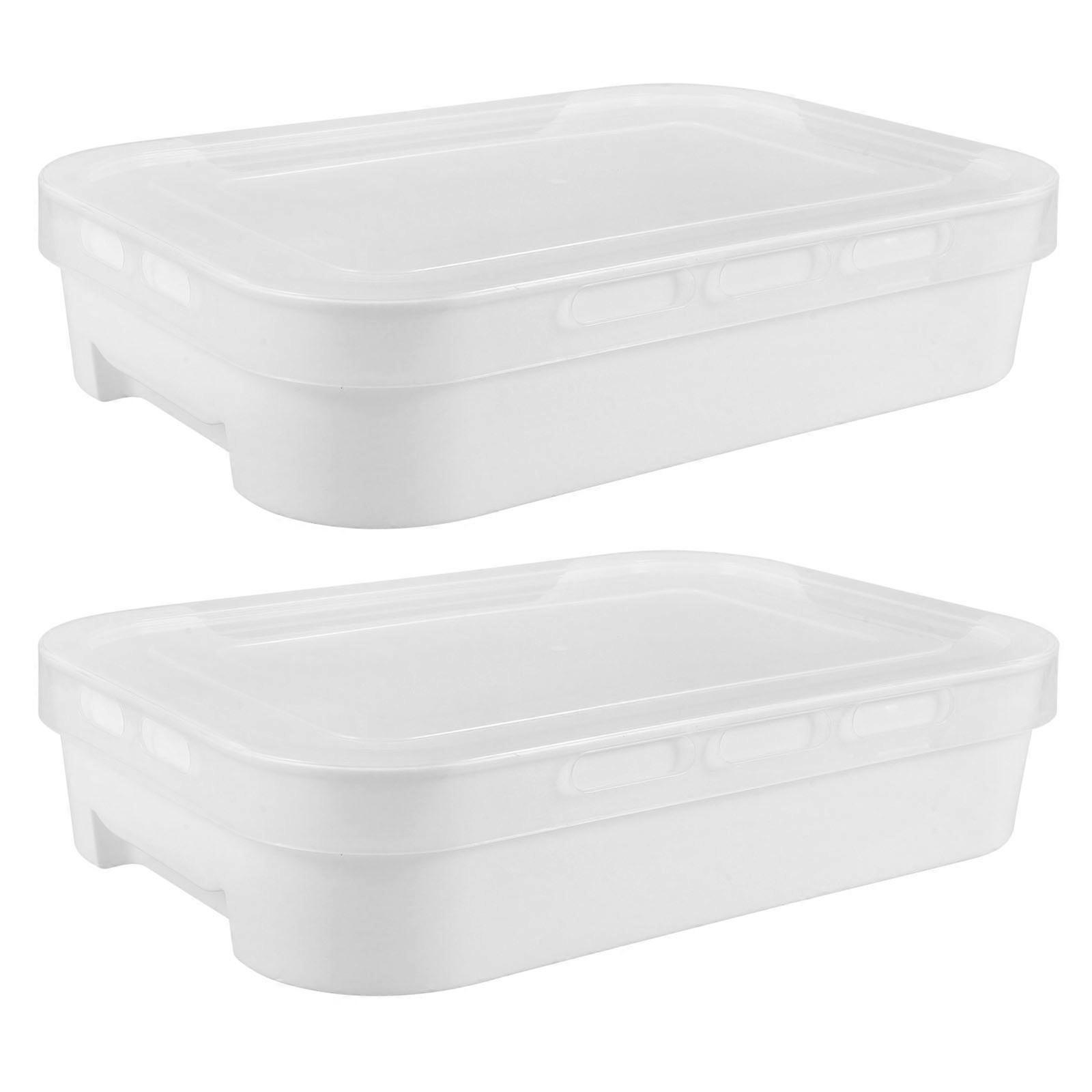 Egg Holder for Refrigerator Storage 2Pcs White Durable Plastic Egg Container