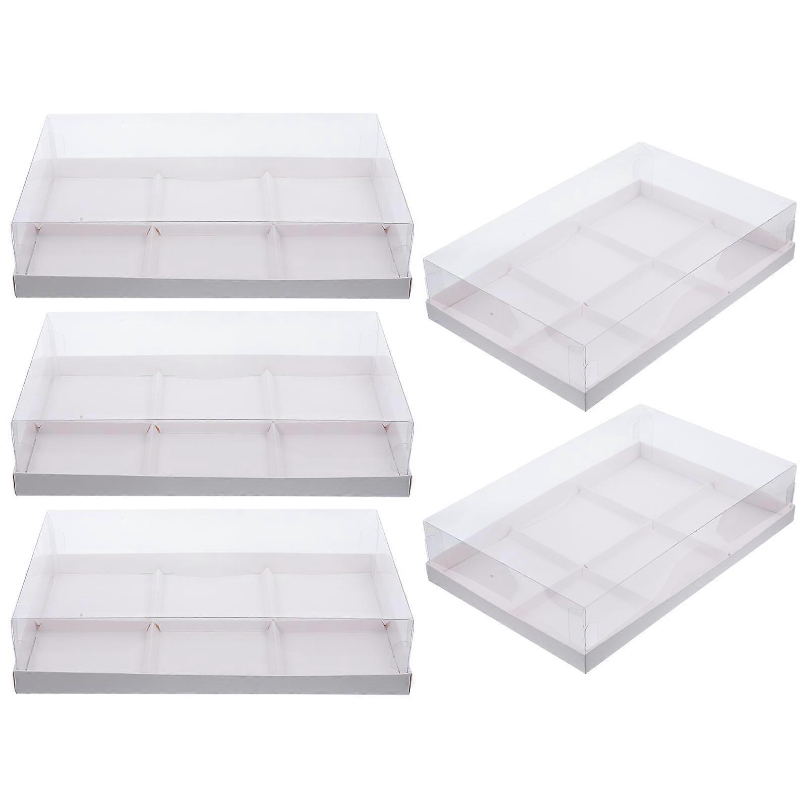 5pcs Donut Boxes Clear Bakery Box Compartment Cake Packaging Boxes Cookie Boxes Bakery Box