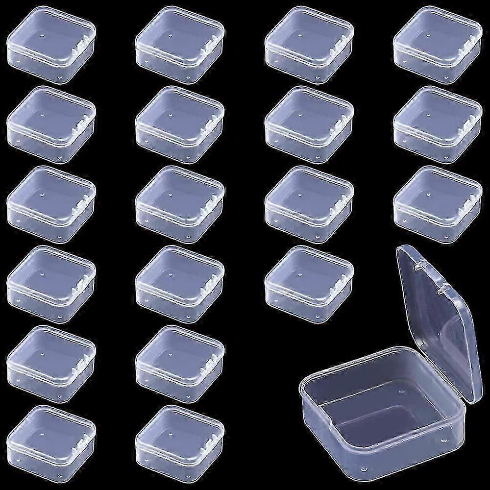20PCS Clear Plastic Storage Boxes with Square Lids