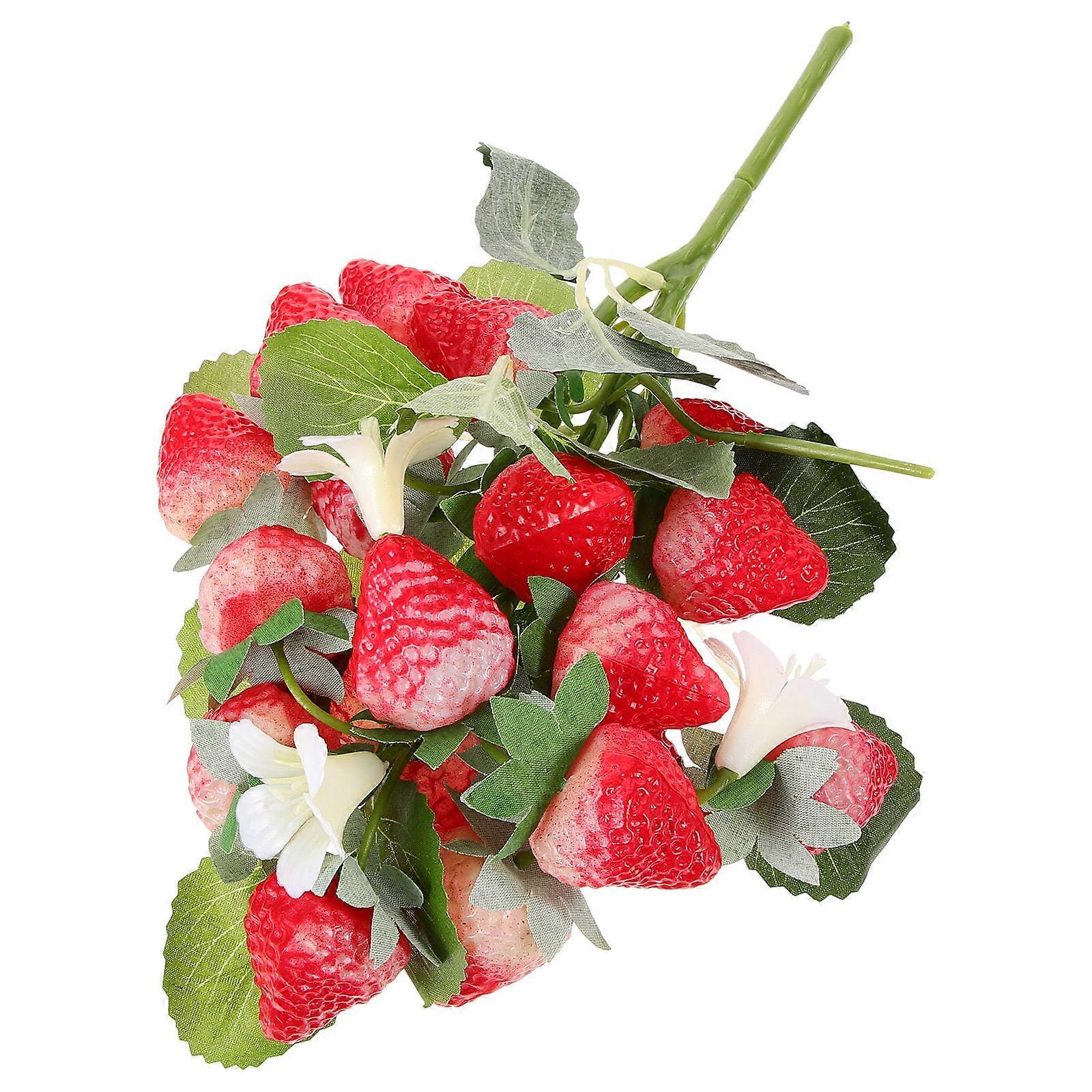 Fruit Decoration Plastic Fruit Model Strawberry Shape Simple Style Educational Tool 1Pack