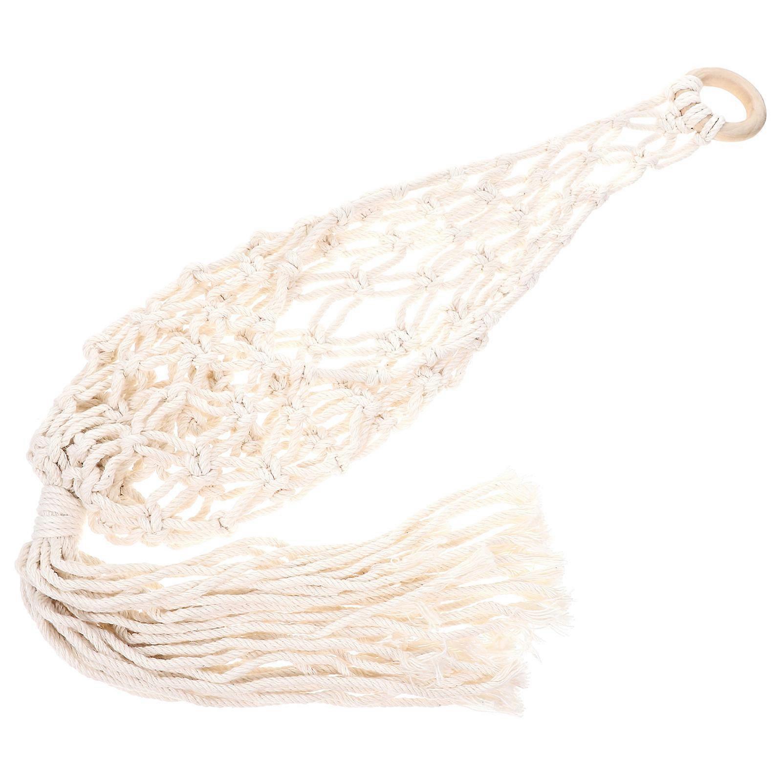 Multi-Function Storage Basket Macrame Vegetable Basket 3Pcs For Home Decoration Rectangular Cotton Rope Organizing