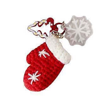 Handmade Christmas Keychain Ornament Cute Santa Keyring Handcrafted Wool Knitted Christmas Keychain Collectible Gift