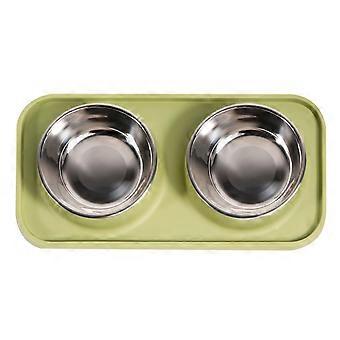Pet Feeding Bowl Stainless Steel Anti-Slip Food Leakproof Bowl 3Pcs