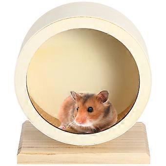 Laufrad aus Holz mit Laufscheibe für Hamster, 2 Stück, nicht laufende Scheiben für Kleintiere