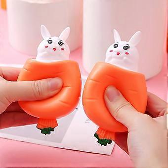 Easter Basket Essentials, Pop Up Carrot Bunny, Handmade Easter Rabbit, Squishes Carrot Rabbit Funny Novelty Toy, Easter Carrot Rabbit Squeeze Toys, 3P
