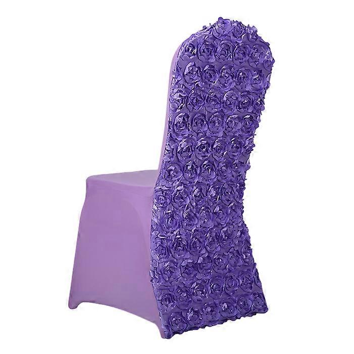 1Pc Rose Pattern Chair Covers Protector, Floral Slipcovers, Violet