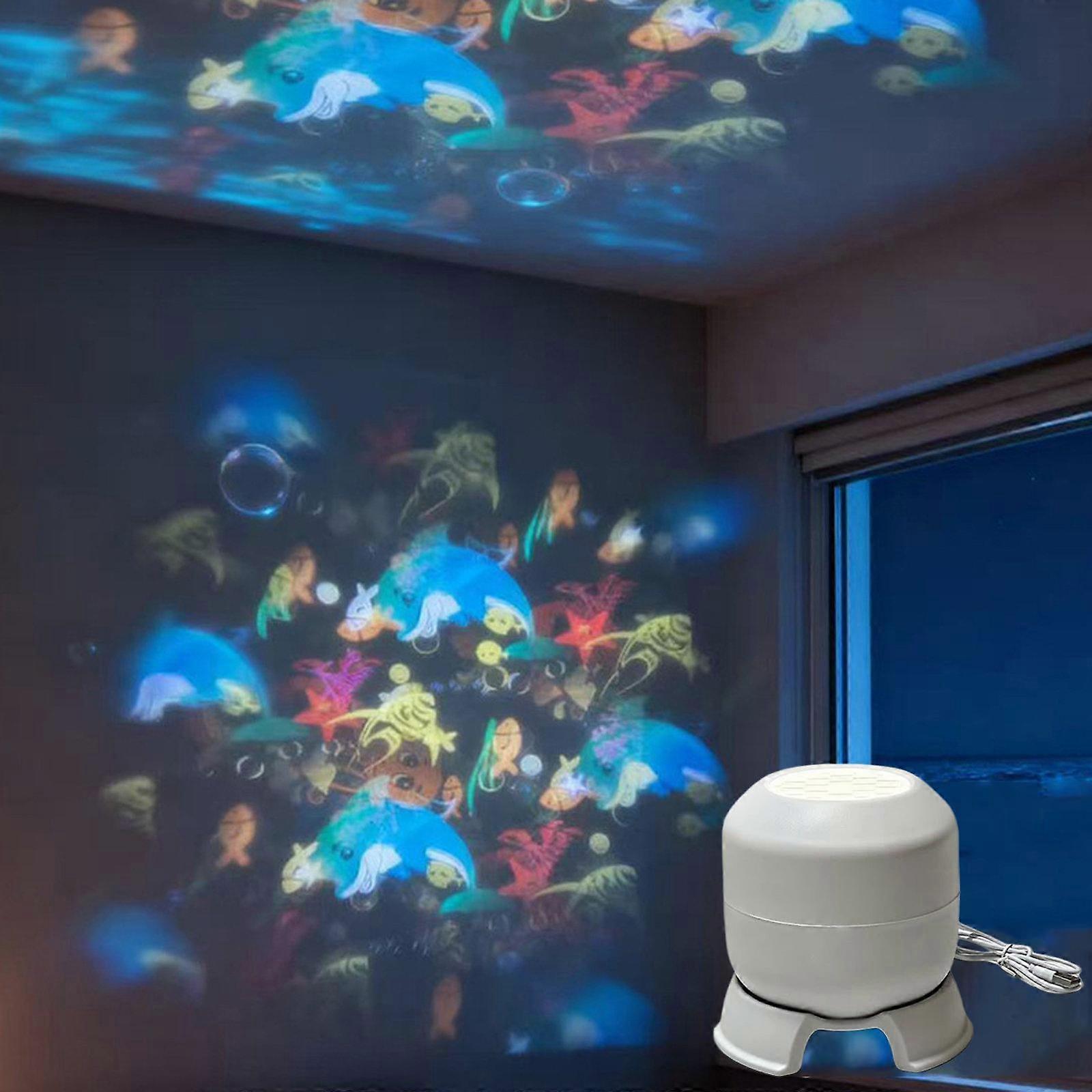 LED Projector Light 16 Patterns Rotating Stage Lamp With Adjustable Base