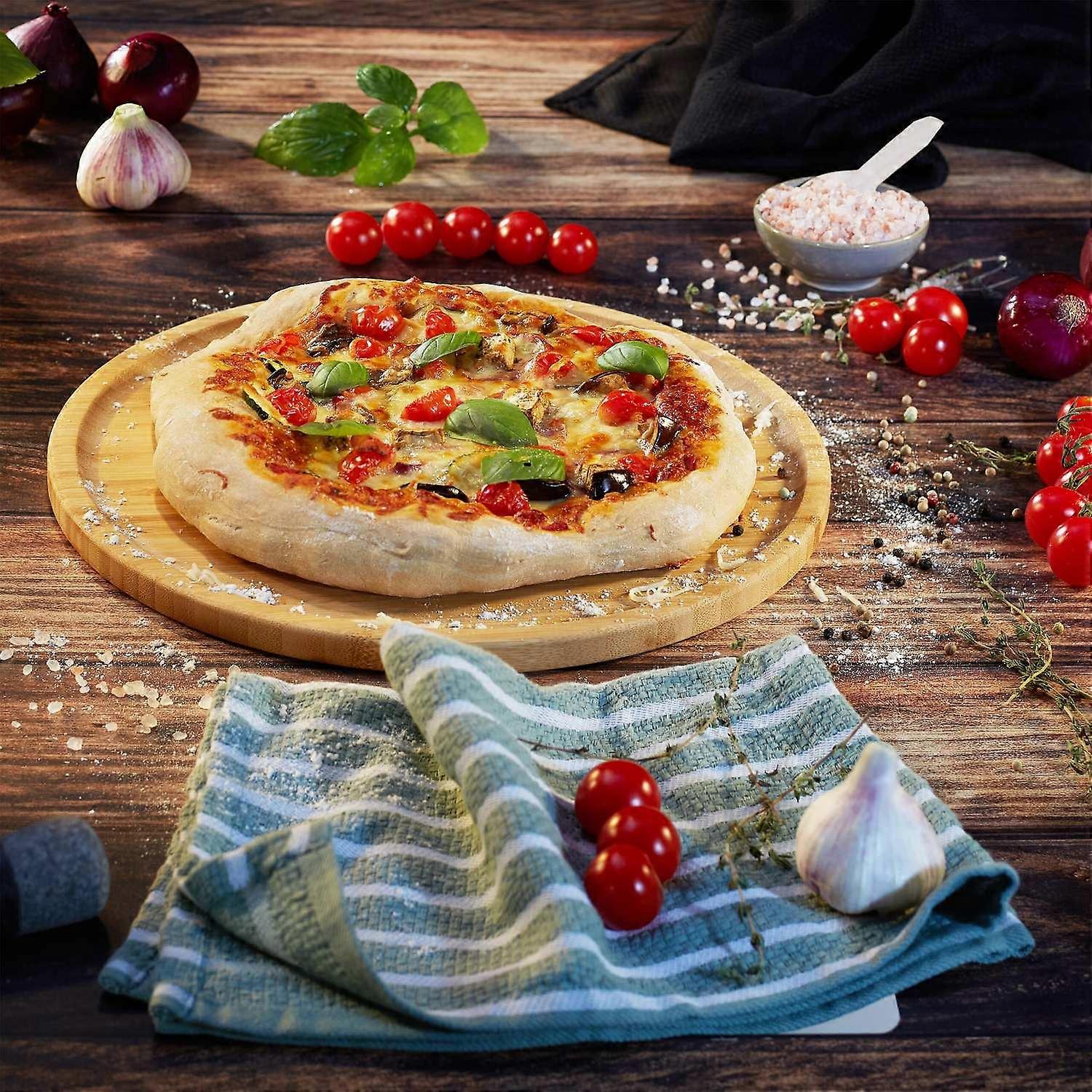 Bamboo Pizza & Serving Boards Set, 32 cm, 2-Pack
