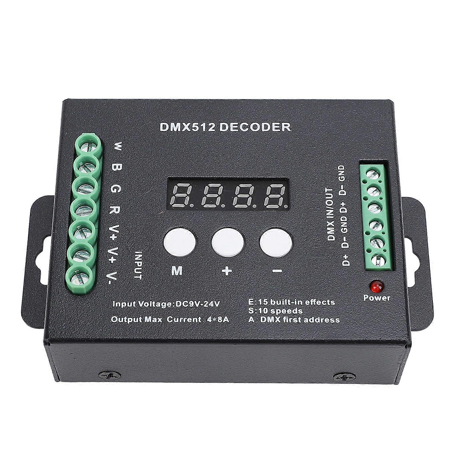 4CH Digital Display LED Decoder DMX512 Controller Constant Voltage RGBW Decoder for Stage Lighting Module