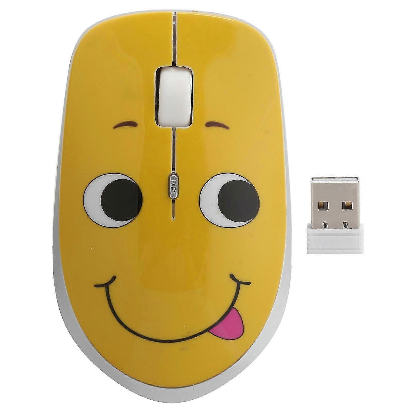 Wireless Mouse Cartoon Pattern Optical 3Speed DPI Adjustable Computer Device with Receiver